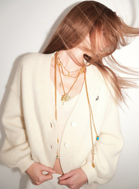 tokokkino 26春夏新款轨迹巴洛克风宝石短项链精致锁骨链百搭