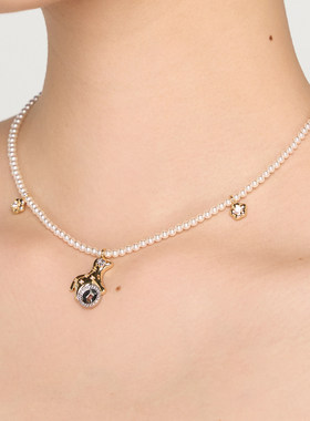 Blingkolio不另可 2026早春新款马年小马珍珠项链精致饰品M星店