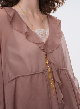 DACCORD珍珠塔螺流苏项链