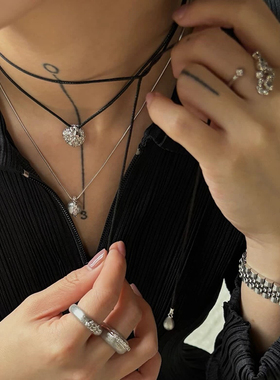 拉拉丝球吊坠项链新款百搭