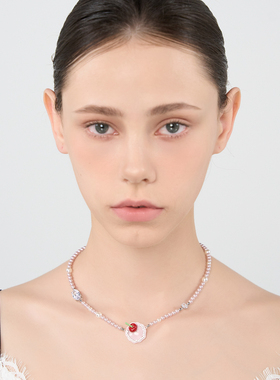 1Blingkolio不另可草莓樱桃盘子项链