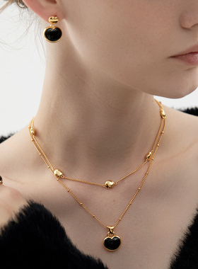 简约金色夏季颈链配饰女礼物