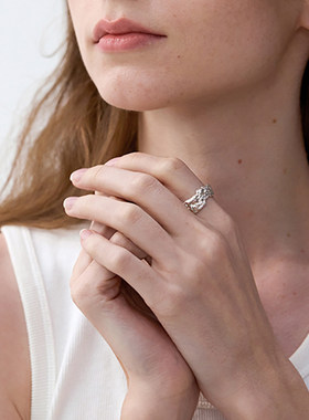 QuriouStone 26春夏新款树纹窄戒/宽戒高级感百搭戒环女M星店