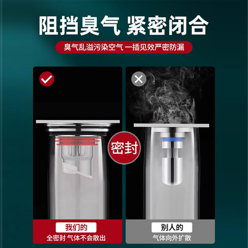 地漏防臭器卫生间下水道防返味除臭 厕所防虫管硅胶盖内芯通用 - 图2