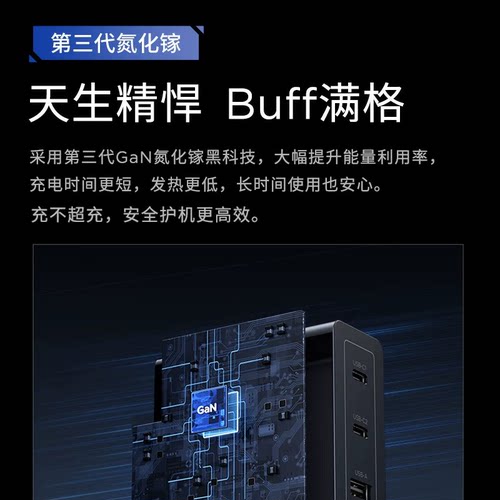 Thinkpad联想thinkplus 光影140W氮化镓电源适配器三口笔记本手机平板2C+A多口 - 图3
