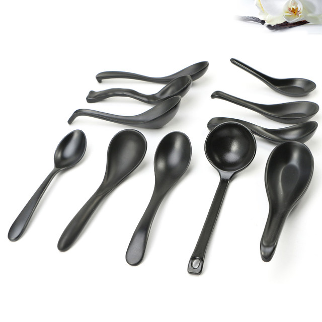 Japanese high-end imitation porcelain spoon black matte
