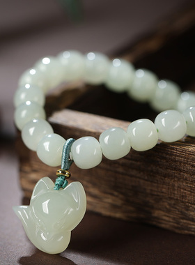 天然和田玉小狐狸闺蜜女