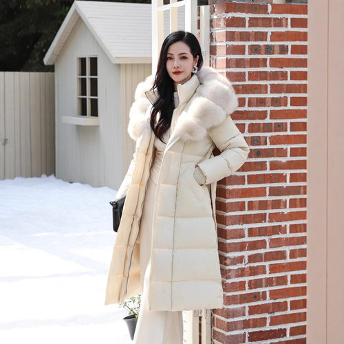 创木芸云朵漫步90绒长105cm以上长狐狸毛领羽绒服2025新时尚修身 - 图0