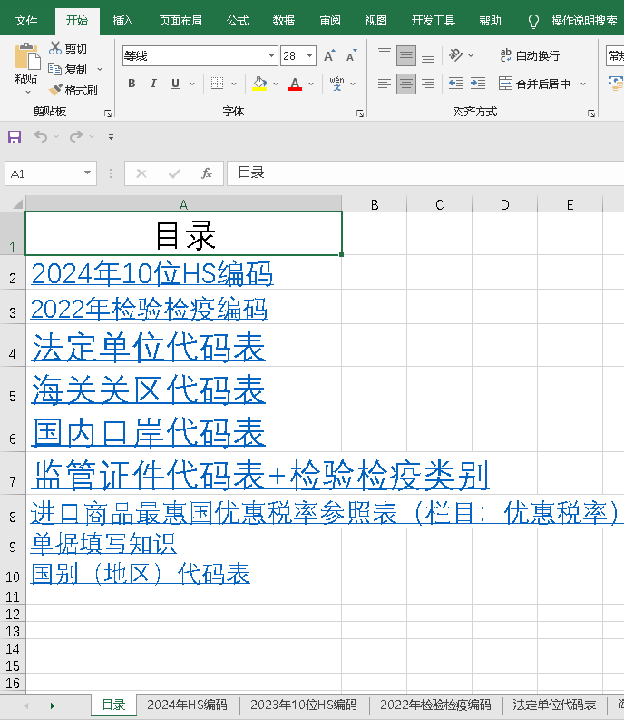 2024年HS编码中国海关进出口商品税则表归类品目注释CIQ号电子版-图0