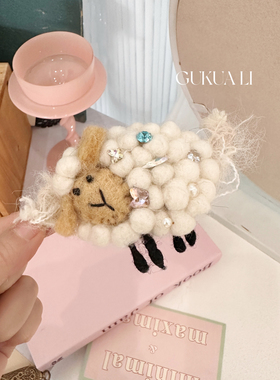 GUKUALI手工羊毛毡小羊发夹
