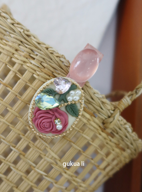 GUKUALI高端仿水晶淡粉色发卡