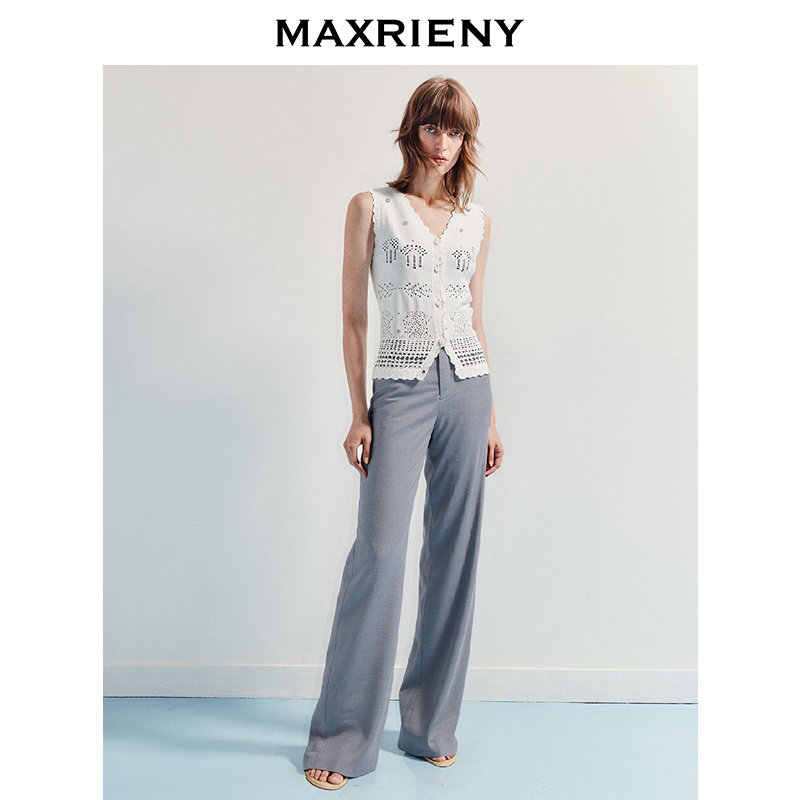 MAXRIENY波嬉风宽松v领毛针织马甲25夏款波西米亚风马夹背心女,淘宝优惠券,粉丝福利购,淘宝优惠卷