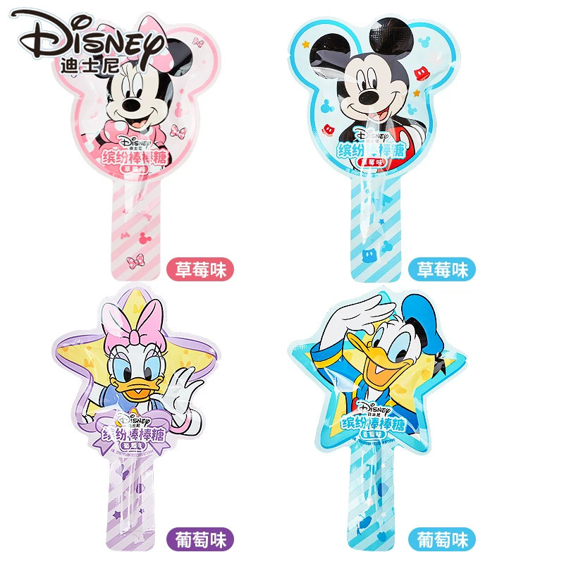迪士尼缤纷棒棒糖果卡通米奇米妮草莓葡萄味硬糖喜糖伴手礼物零食,淘宝优惠券,粉丝福利购,淘宝优惠卷