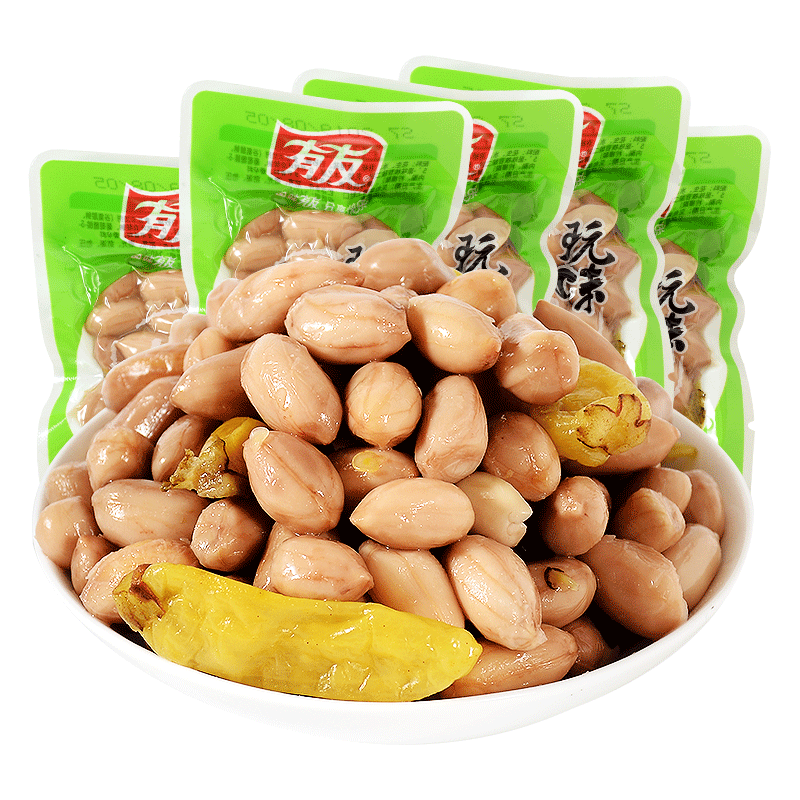 有友泡椒花生428g玩味山椒花生米小包装散装重庆麻辣零食品 - 图2