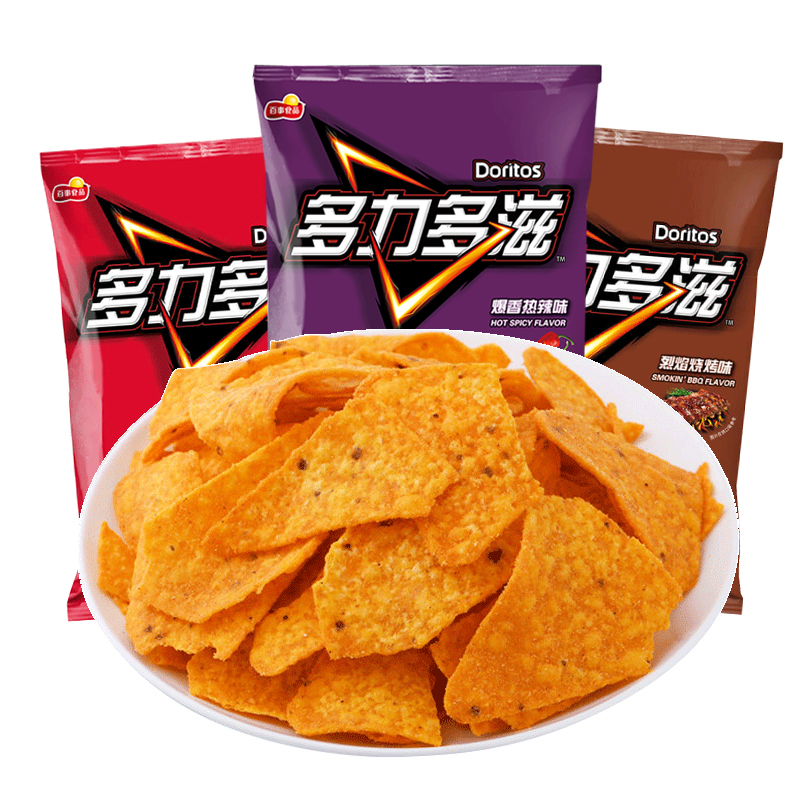 Doritos/多力多滋三角玉米片68g*5袋薯片膨化休闲解馋零食小吃 - 图0