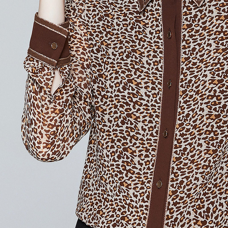 香衣丽橱2022春秋女装咖色显瘦衬衣 香衣丽橱衬衫