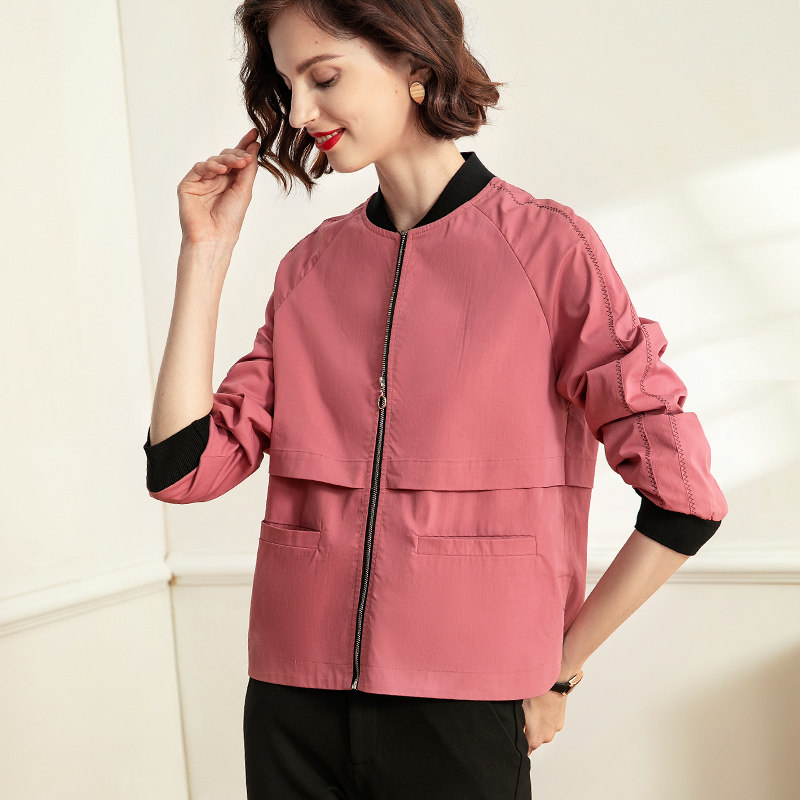 2020年秋季新款女装洋气螺纹袖口 香衣丽橱短外套