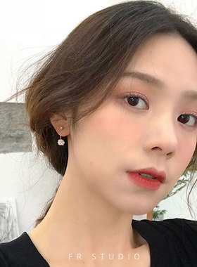 小团子天然珍珠耳环女无耳洞耳夹