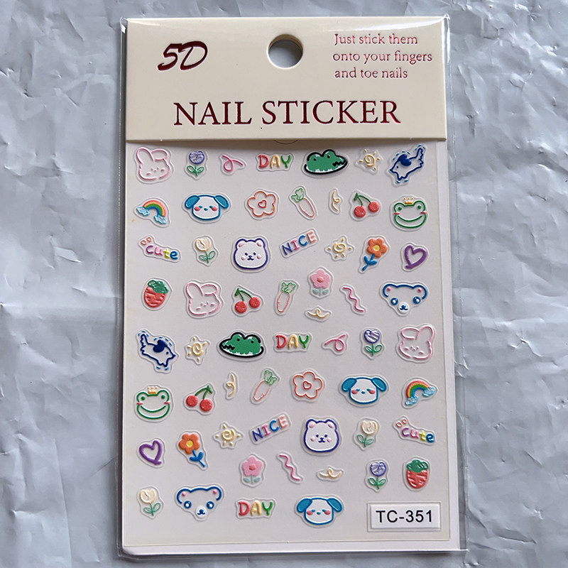 TC系列5D浮雕立体美甲贴纸351-400笔杆手账手机壳咕卡DIY装饰贴纸,淘宝优惠券,粉丝福利购,淘宝优惠卷