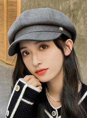 韩版秋冬季新款八角帽女