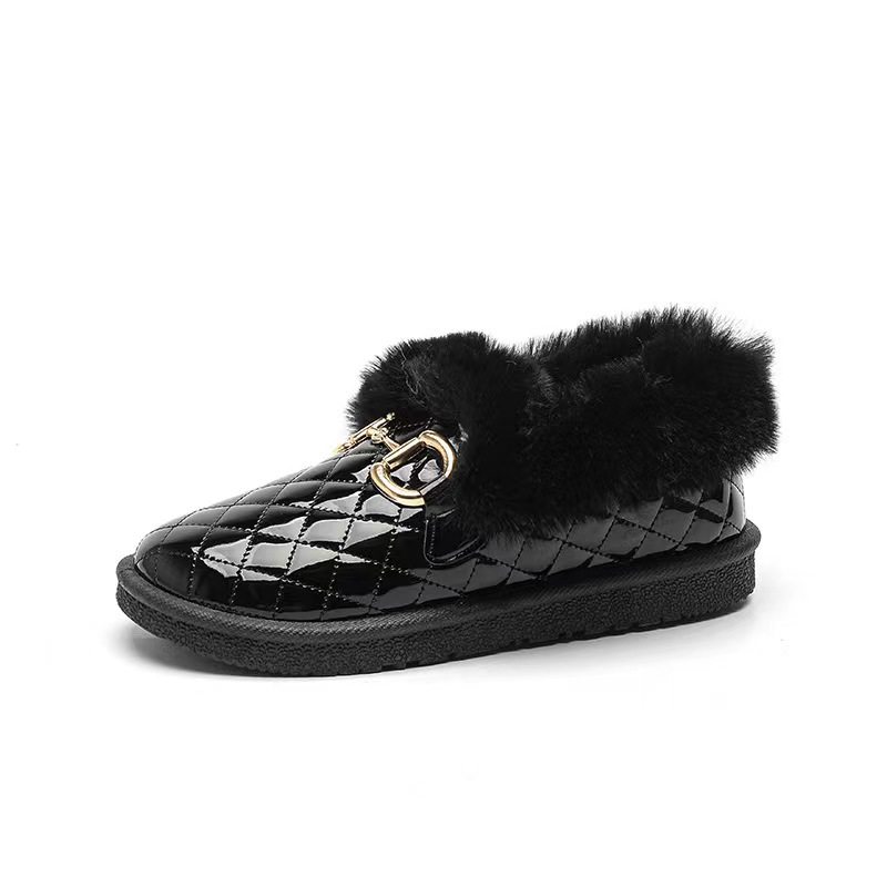 2024年冬季新款豆豆鞋毛毛棉鞋女韩版外穿平底保暖鞋一脚蹬孕妇鞋,淘宝优惠券,粉丝福利购,淘宝优惠卷