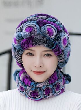 帽子女秋冬季时尚套装加厚