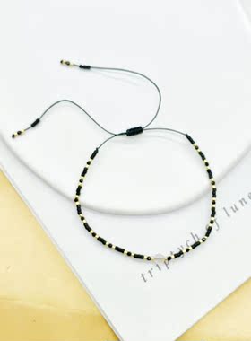 小众欧美风进口miyuki小米珠发晶小手链学生闺蜜死党小生日小礼物