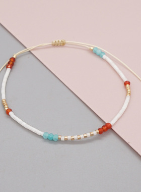 小众设计新款水晶串珠小手链米珠清新百搭编织手绳闺蜜学生礼物款