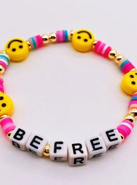 ins波西米亚彩虹女字母love手链