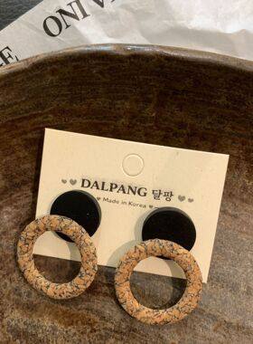 法式复古撞色亚克力木头拼接几何耳环2026年秋新品港风耳饰批发潮