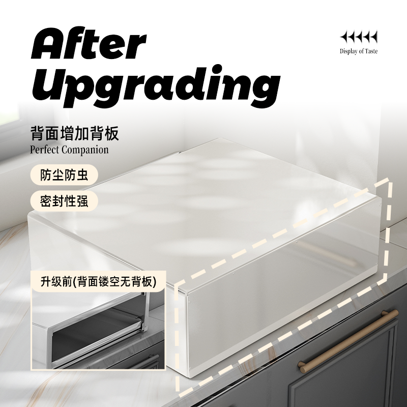 厨房多功能置物架微波炉置物架可抽拉台面置物架家居厨房储物柜 - 图3