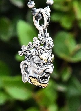 日系混搭二郎神泰银吊坠项链挂件