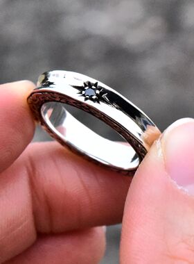 进口男女款925纯银唐草花纹戒指