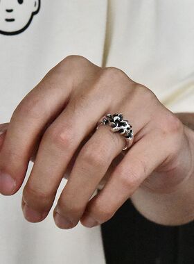 进口男女款925纯银哥特爱心戒指