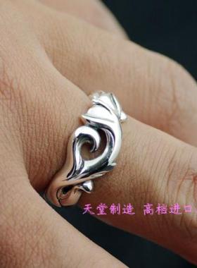 泰国进口鲸鱼戒指925纯银尾巴