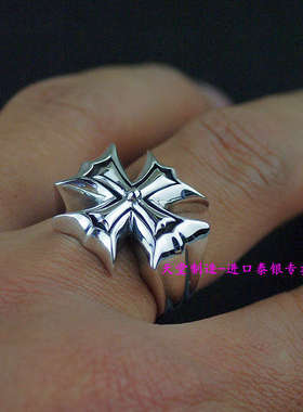 进口男士925纯银正十字架戒指