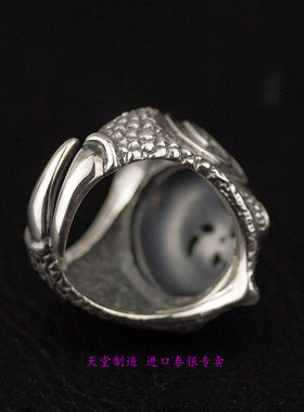 进口男士925纯银日系旋风家纹戒