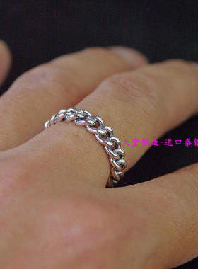 进口男女款925纯银链条造型戒指