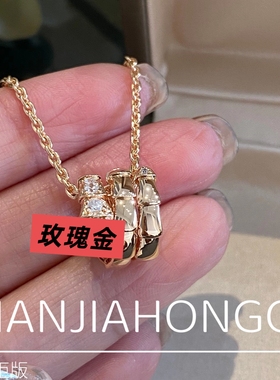 925银镀18K玫瑰金蛇骨项链女蛇形小蛮腰轻奢时尚高级感轻奢锁骨链