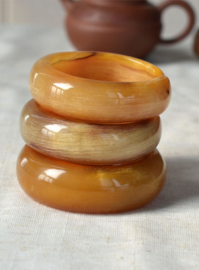 一木释心高贵羊角手镯金丝镯子女