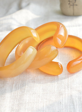 西藏血丝羊角个性民族风文艺手镯