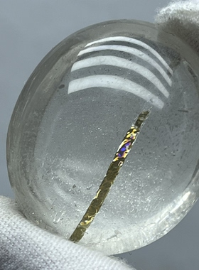 天然白水晶包裹绿碧玺共生彩虹水晶吊坠饰品男女款流行吊坠可镶嵌