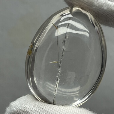 天然东海水晶包裹铜发晶一线天水滴吊坠男女款饰品 网聚独特魅力