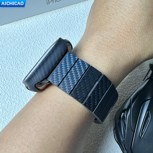 适用苹果S7/S8/S9/S10手表壳凯夫拉芳纶纤维iWatch Ultra2/3碳纤维超薄保护壳iWatch 46mm高档潮男防摔42新款 - 图1