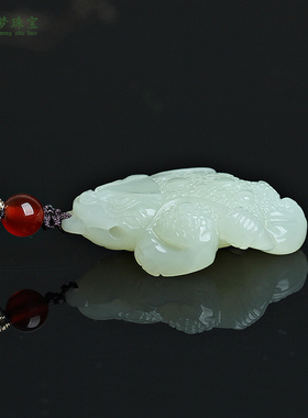 和田玉金蟾玉吊坠挂件玉佩项坠