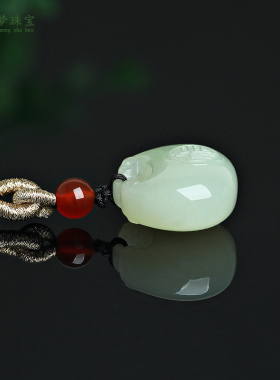 和田玉福袋玉吊坠挂件节日礼物