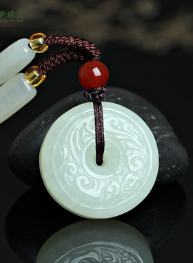 和田玉时来运转吊坠挂件玉佩项坠