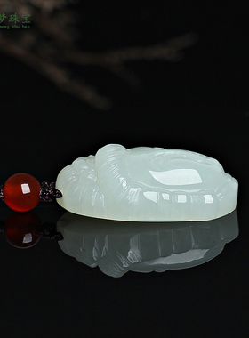 天然新疆和田玉观音吊坠白玉观音菩萨头挂件男款保平安玉牌玉饰品