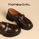 HoneyGIRL thick-soled leather shoes 2025 spring new super hot thick loafers ins college Mary shoes