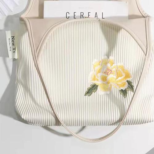 精致牡丹花刺绣布贴衣服鞋帽扇子包包装饰背胶熨烫补丁破洞修复贴 - 图1